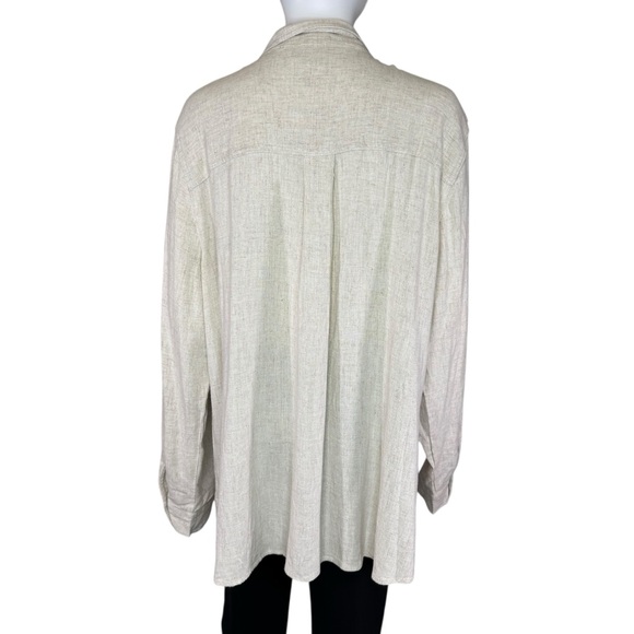 Arula Breeze Natural Linen Blend Oversized Button Down Shirt X - Picture 5 of 7